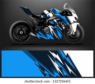 Racing motorcycle wrap design. ready print concept for vinyl wrap and motorcycle decal - Vector - Vector