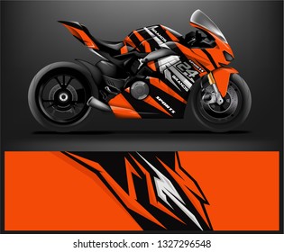 Racing motorcycle wrap design. ready print concept for vinyl wrap and motorcycle decal - Vector - Vector