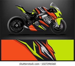 Racing motorcycle wrap design. ready print concept for vinyl wrap and motorcycle decal - Vector - Vector