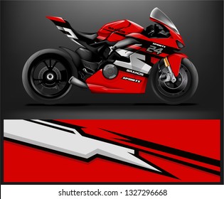 Racing motorcycle wrap design. ready print concept for vinyl wrap and motorcycle decal - Vector - Vector