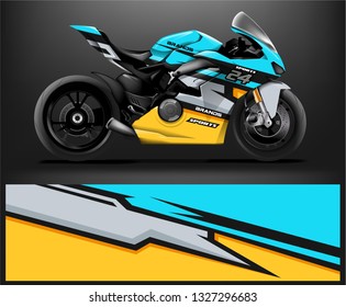 Racing motorcycle wrap design. ready print concept for vinyl wrap and motorcycle decal - Vector - Vector