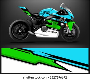 Racing motorcycle wrap design. ready print concept for vinyl wrap and motorcycle decal - Vector - Vector
