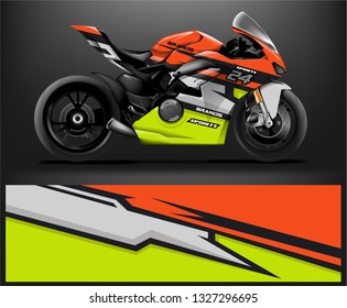 Racing motorcycle wrap design. ready print concept for vinyl wrap and motorcycle decal - Vector - Vector