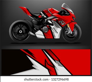 Racing motorcycle wrap design. ready print concept for vinyl wrap and motorcycle decal - Vector - Vector