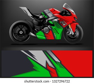 Racing motorcycle wrap design. ready print concept for vinyl wrap and motorcycle decal - Vector - Vector