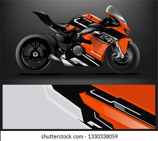 Racing motorcycle wrap design. ready print concept for vinyl wrap and motorcycle decal