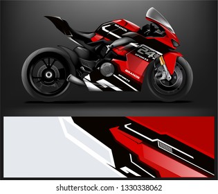 Racing motorcycle wrap design. ready print concept for vinyl wrap and motorcycle decal