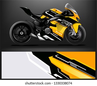 Racing motorcycle wrap design. ready print concept for vinyl wrap and motorcycle decal