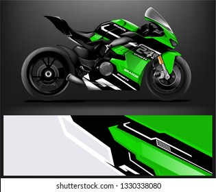 Racing motorcycle wrap design. ready print concept for vinyl wrap and motorcycle decal