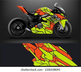 Racing motorcycle wrap design. ready print concept for vinyl wrap and motorcycle decal