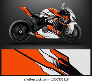 Racing motorcycle wrap design. ready print concept for vinyl wrap and motorcycle decal