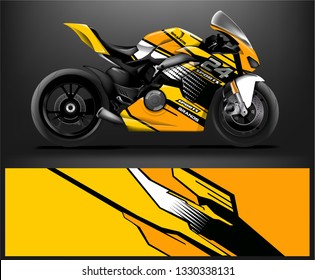 Racing motorcycle wrap design. ready print concept for vinyl wrap and motorcycle decal