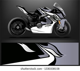 Racing motorcycle wrap design. ready print concept for vinyl wrap and motorcycle decal
