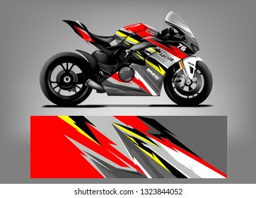 Racing motorcycle wrap vector designs. abstract livery for vehicle vinyl branding