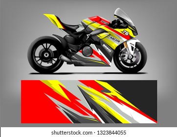 Racing motorcycle wrap vector designs. abstract livery for vehicle vinyl branding