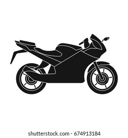 Racing motorcycle.Extreme sport single icon in black style vector symbol stock illustration web.