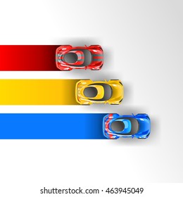 Racing multicolor cars