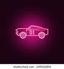Racing muscle car neon icon. Elements of bigfoot car set. Simple icon for websites, web design, mobile app, info graphics