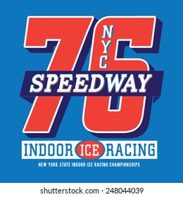 Racing New York typography, t-shirt graphics, vectors, sport