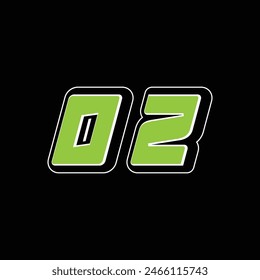 Racing number 02 design template