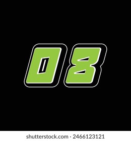 Racing number 08 design template