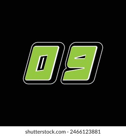 Racing number 09 design template