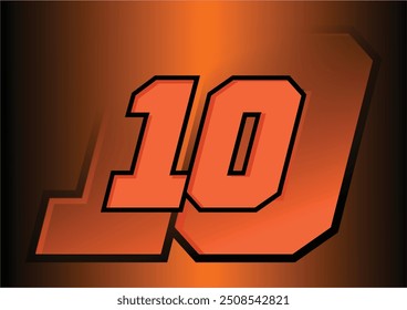 racing number 10 design simple, font racing simple, font numbe sport 