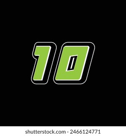 Racing number 10 design template