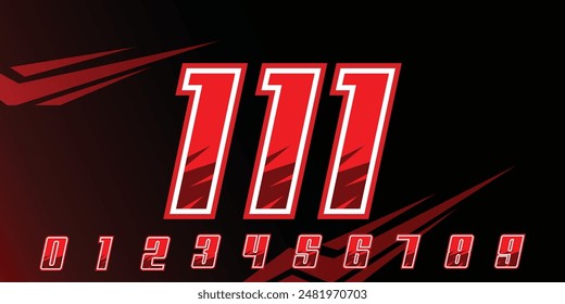 racing number 111 logo design, with gradient red color for racing, sports motorbikes and racing jerseys