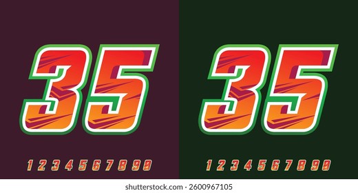 Racing number 53, starting racing number, sports jersey racing number