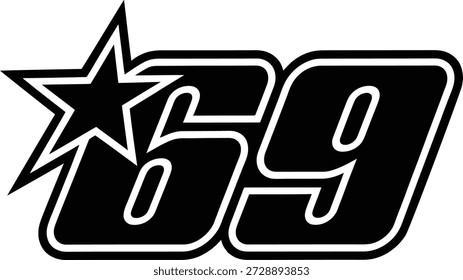 Racing Number 69 with Star