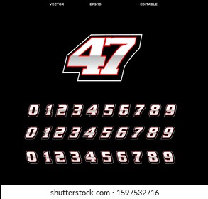 Racing Number Design Template Vector