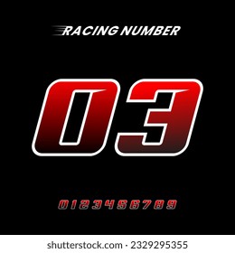 Racing Number Design Vector Template
