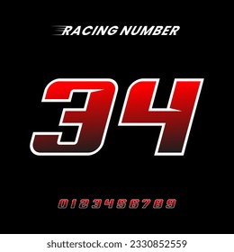 Racing Number Design Vector Template