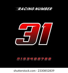 Racing Number Design Vector Template