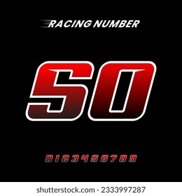 Racing Number Design Vector Template