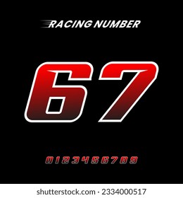 Racing Number Design Vector Template