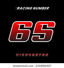 Racing Number Design Vector Template