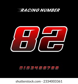 Racing Number Design Vector Template