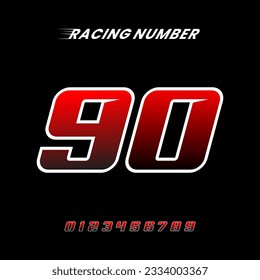 Racing Number Design Vector Template