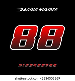 Racing Number Design Vector Template