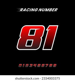 Racing Number Design Vector Template