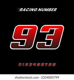 Racing Number Design Vector Template