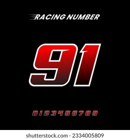 Racing Number Design Vector Template