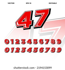 Racing Number Effect Design Vector Stock Vector (Royalty Free ...