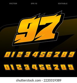 Racing number effect design vector template