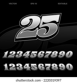 Racing number effect design vector template