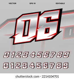 racing number effect template editable