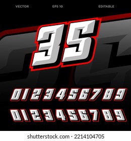 racing number effect template editable