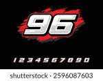 racing number logo designs 1 to 10 for racing, motorsports and racing jerseys Vector Template EPS 10